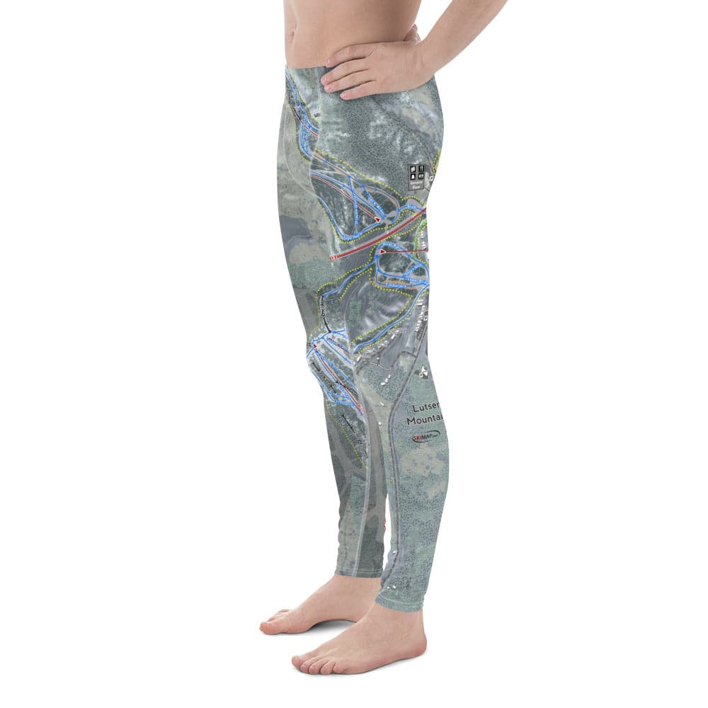 Lutsen Mountains, Minnesota Ski Trail Map Men's Base Layer Bottom - Powderaddicts