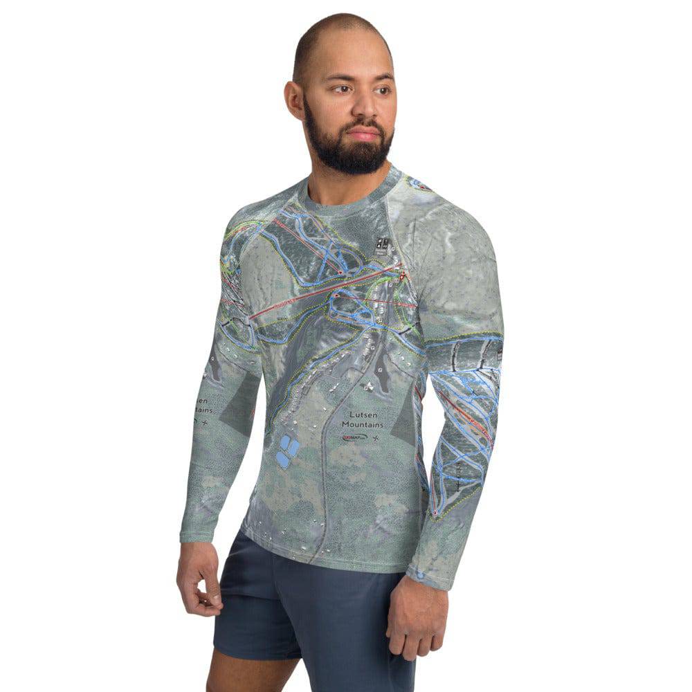 Lutsen Mountains, Minnesota Ski Trail Map Men's Base Layer Top - Powderaddicts
