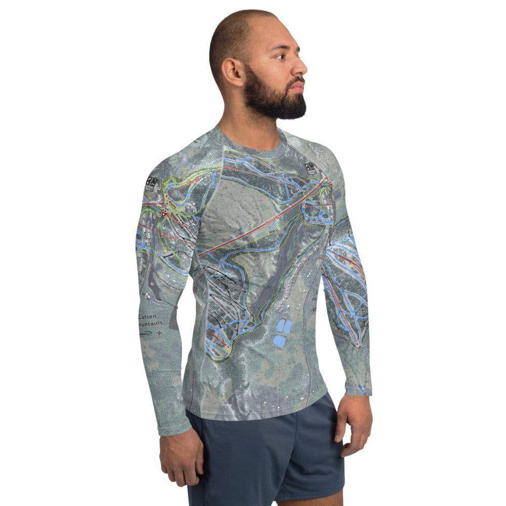 Lutsen Mountains, Minnesota Ski Trail Map Men's Base Layer Top - Powderaddicts