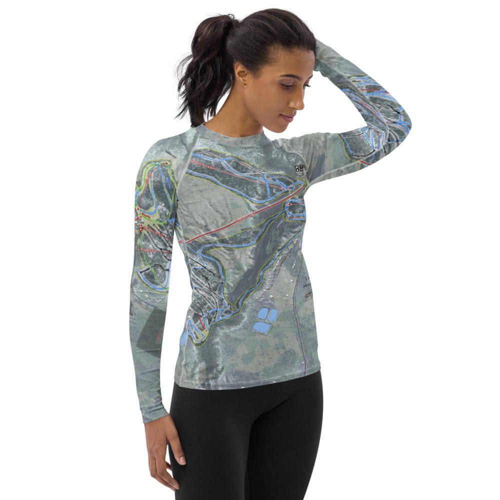 Lutsen Mountains, Minnesota Ski Trail Map Women's Base Layer Top - Powderaddicts