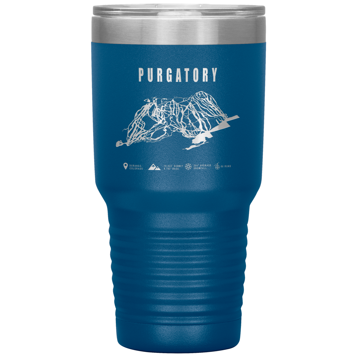 Purgatory Colorado Ski Trail Map 30oz Tumbler - Powderaddicts