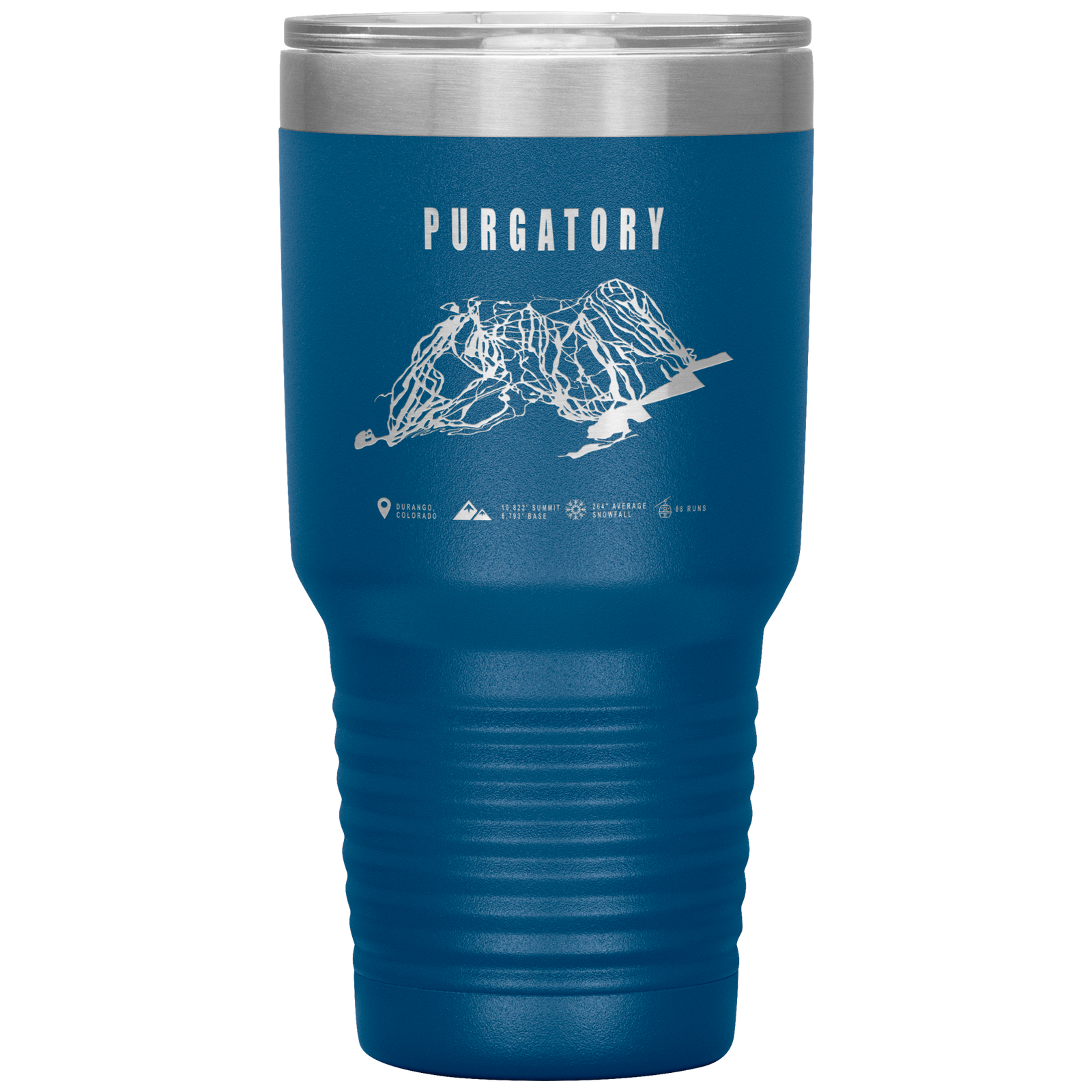 Purgatory Colorado Ski Trail Map 30oz Tumbler - Powderaddicts