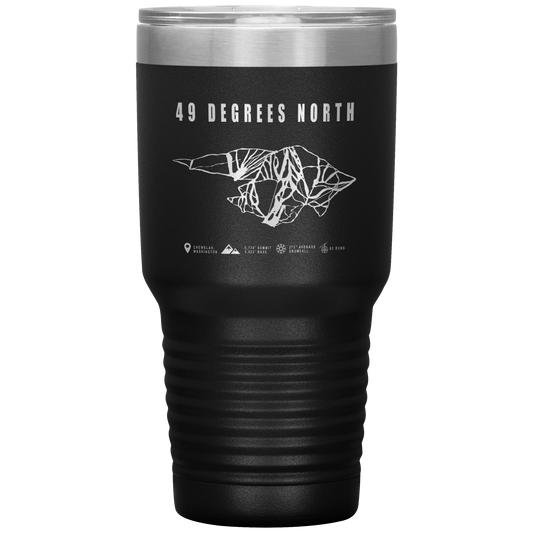 49 Degrees North, Washington Ski Trail Map 30oz Tumbler - Powderaddicts