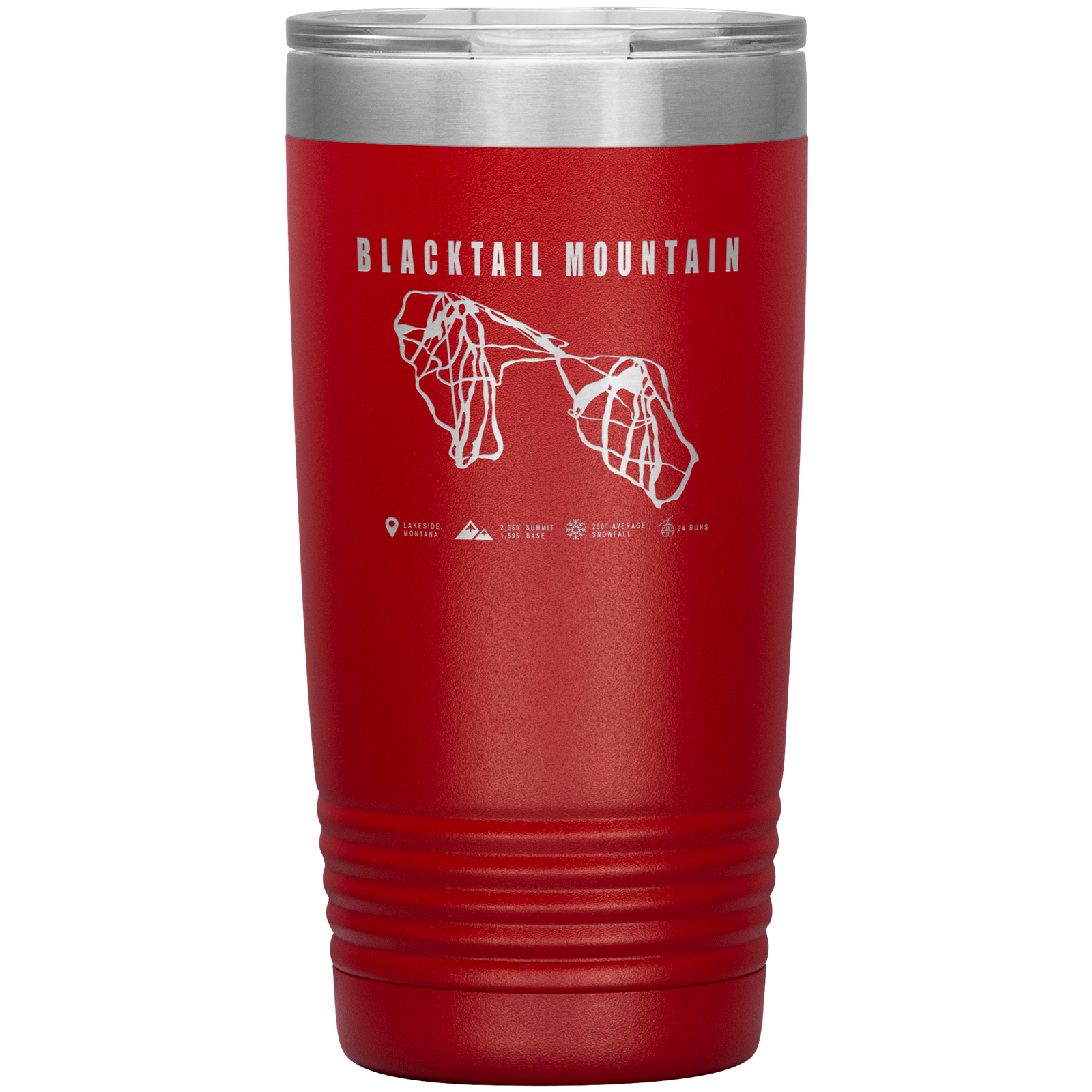 Blacktail Mountain Montana Ski Trail Map 20oz Tumbler - Powderaddicts
