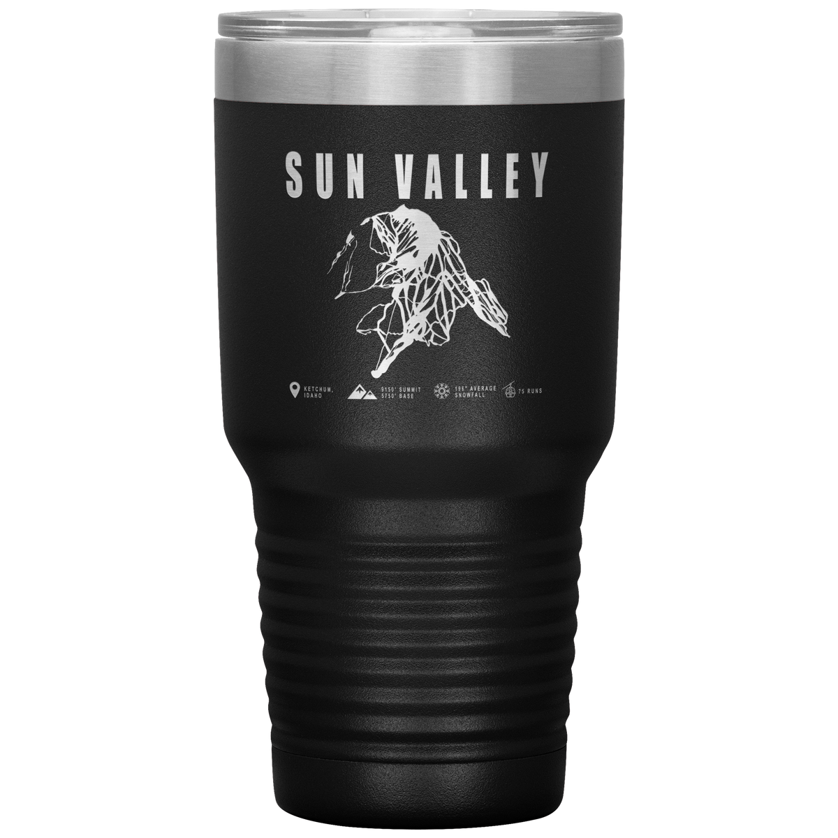 Sun Valley Idaho Ski Trail Map 30oz Tumbler - Powderaddicts