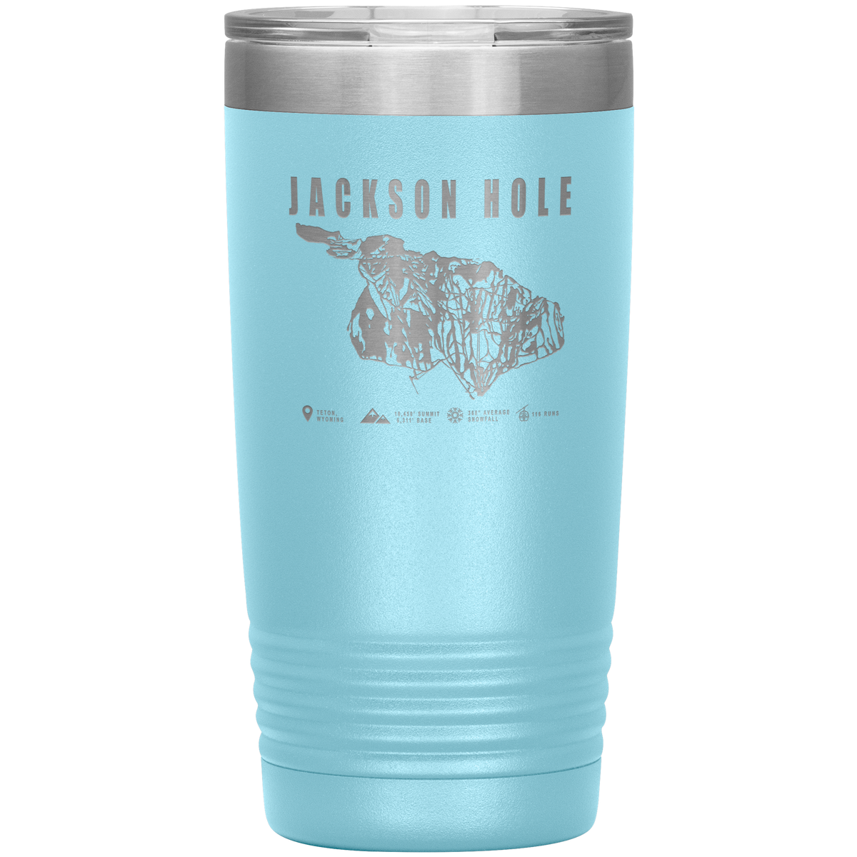 Jackson Hole Wyoming Ski Trail Map 20oz Tumbler - Powderaddicts