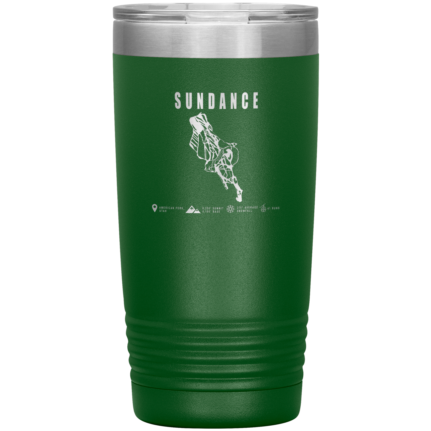 Sundance,Utah Ski Trail Map 20oz Tumbler - Powderaddicts