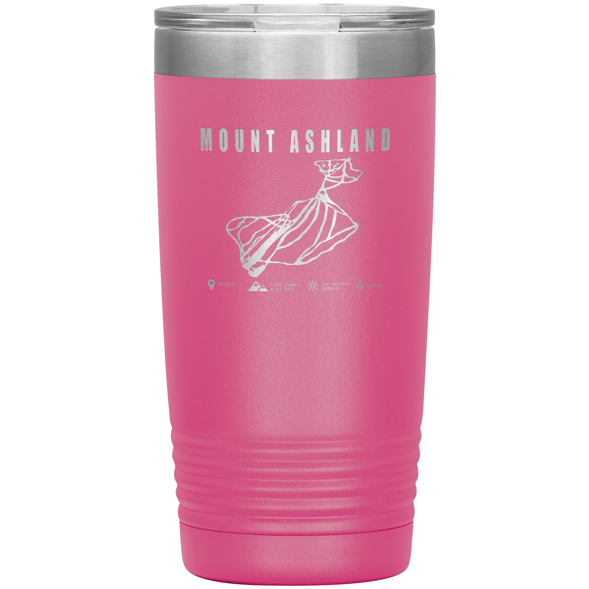 Mount Ashland, Oregon Ski Trail Map 20oz Tumbler - Powderaddicts