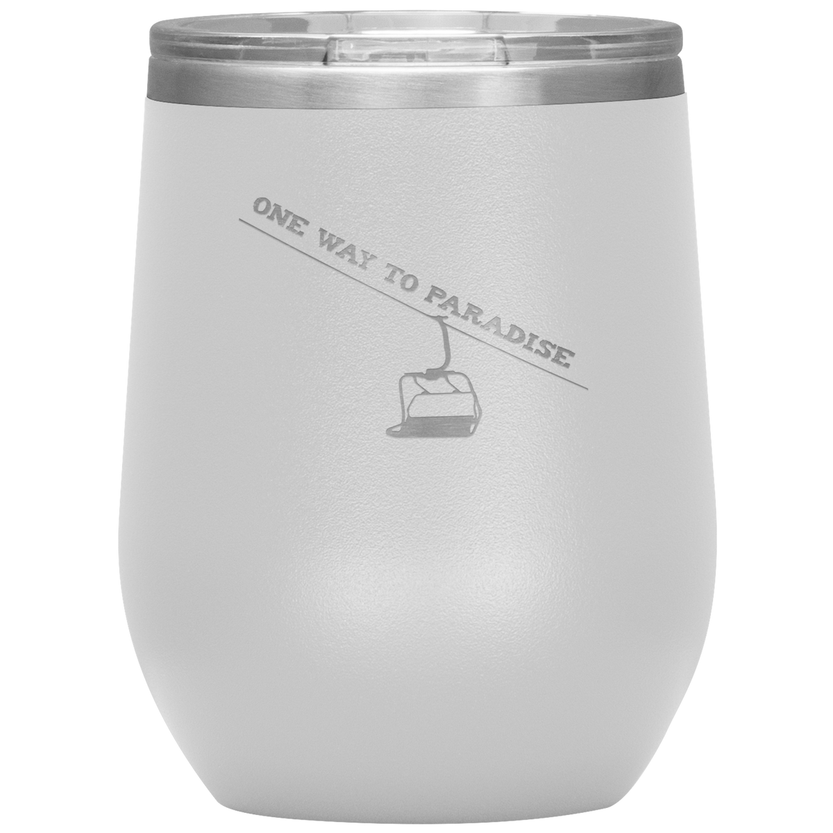 One Way To Paradise Wine 12oz Tumbler - Powderaddicts
