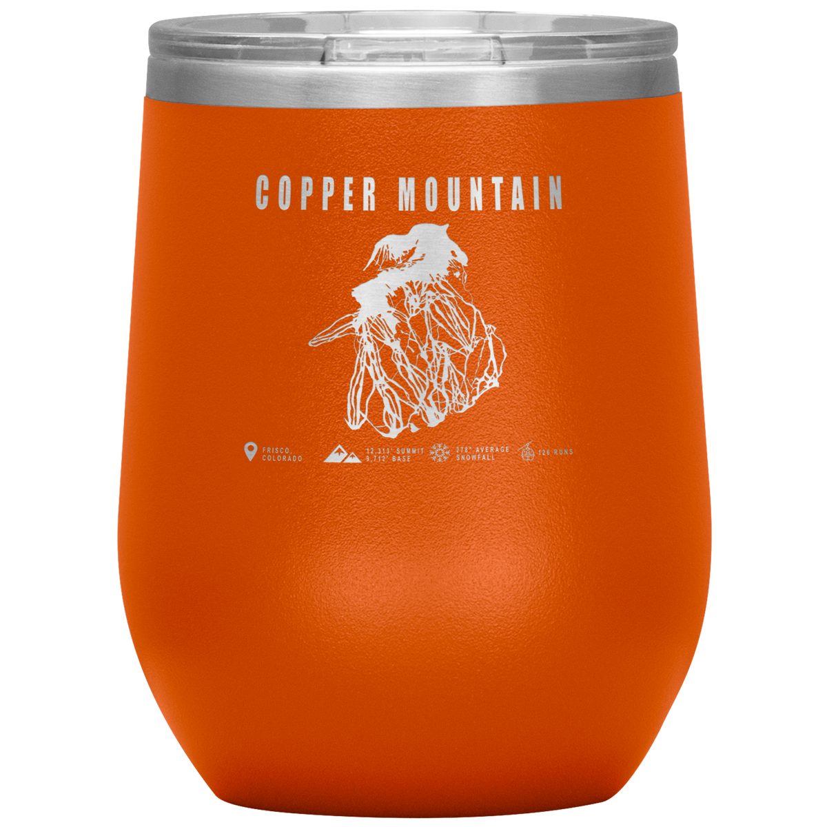 Copper Mountain Colorado Ski Trail Map Wine 12oz Tumbler - Powderaddicts