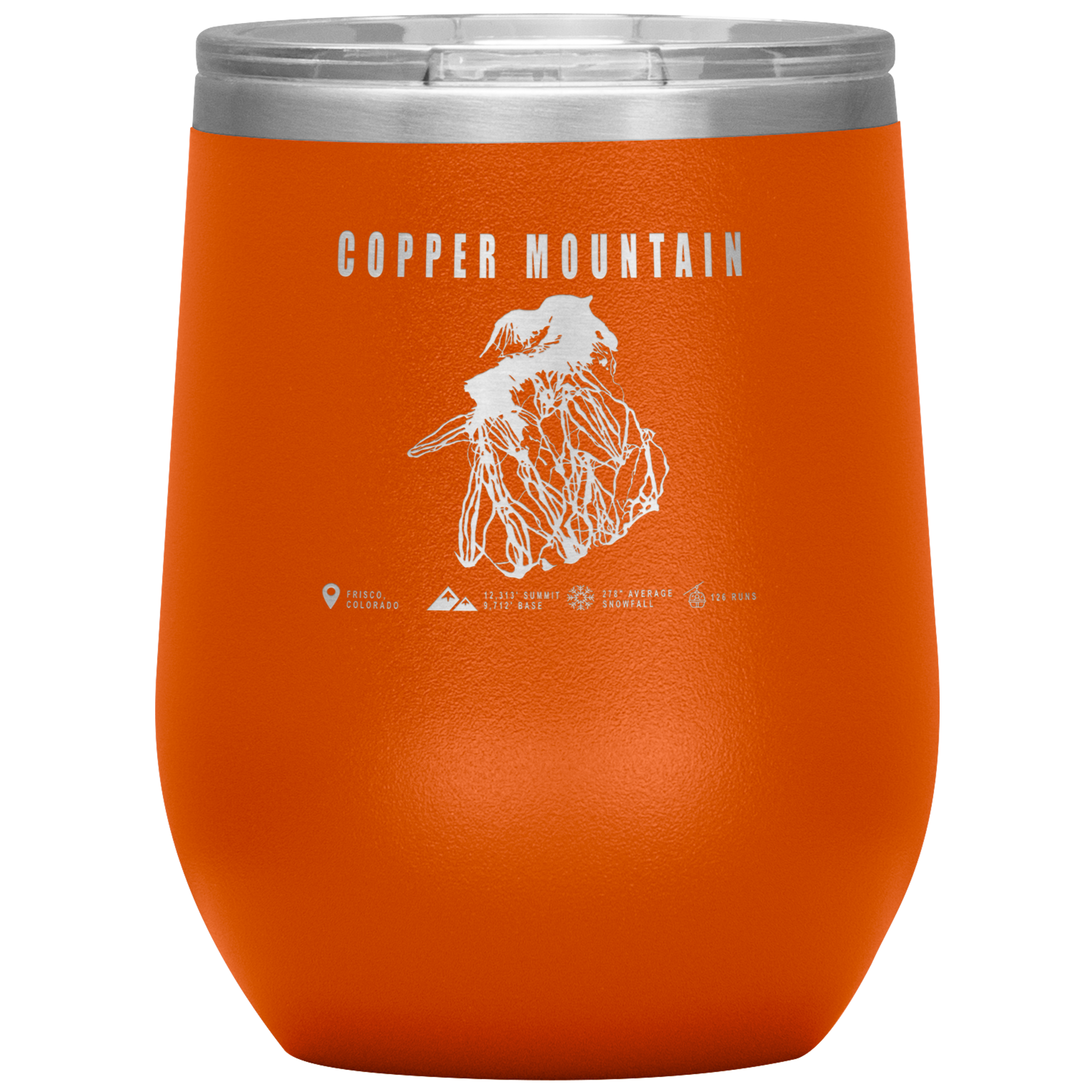 Copper Mountain Colorado Ski Trail Map Wine 12oz Tumbler - Powderaddicts