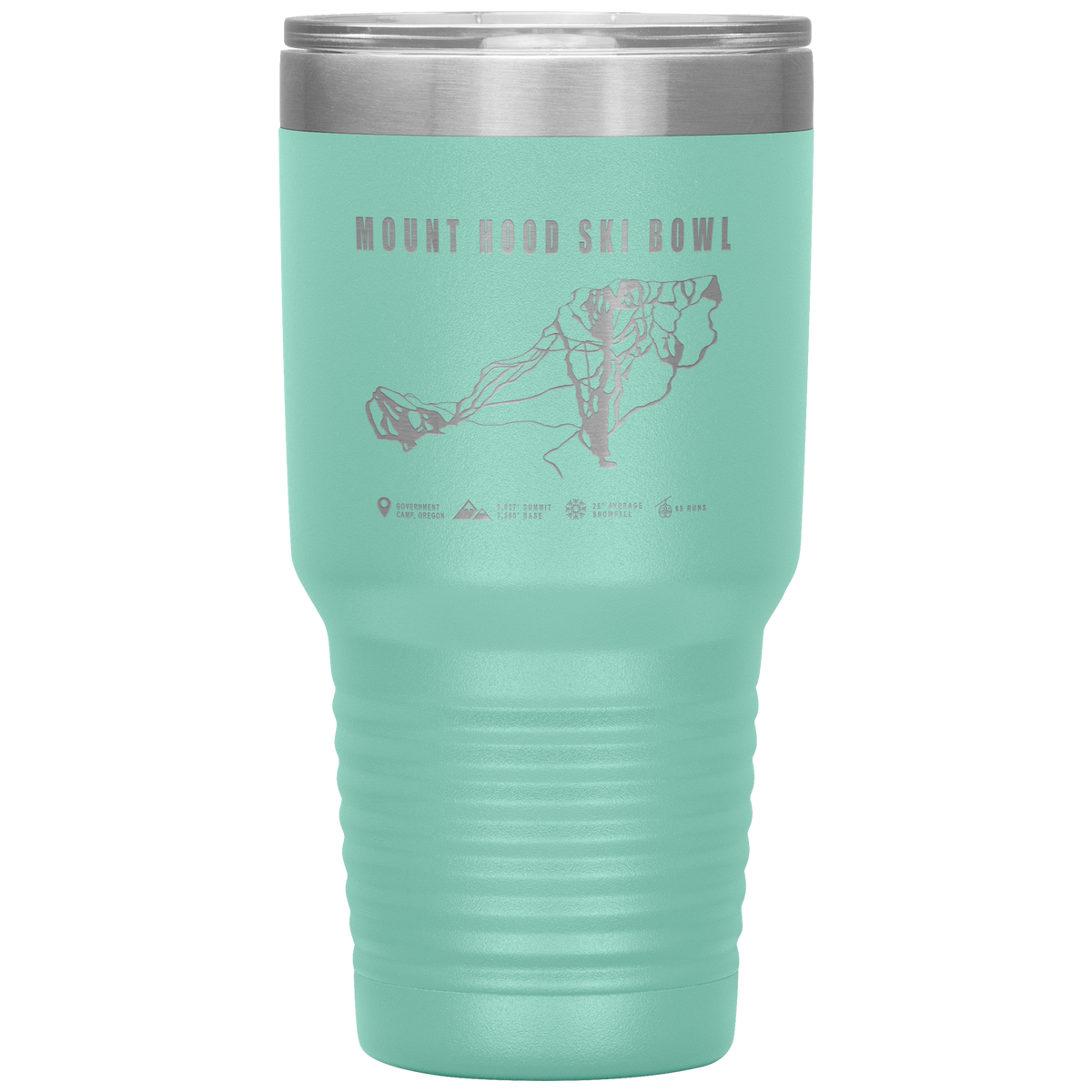 Mount Hood Ski Bowl, Oregon Ski Trail Map 30oz Tumbler - Powderaddicts