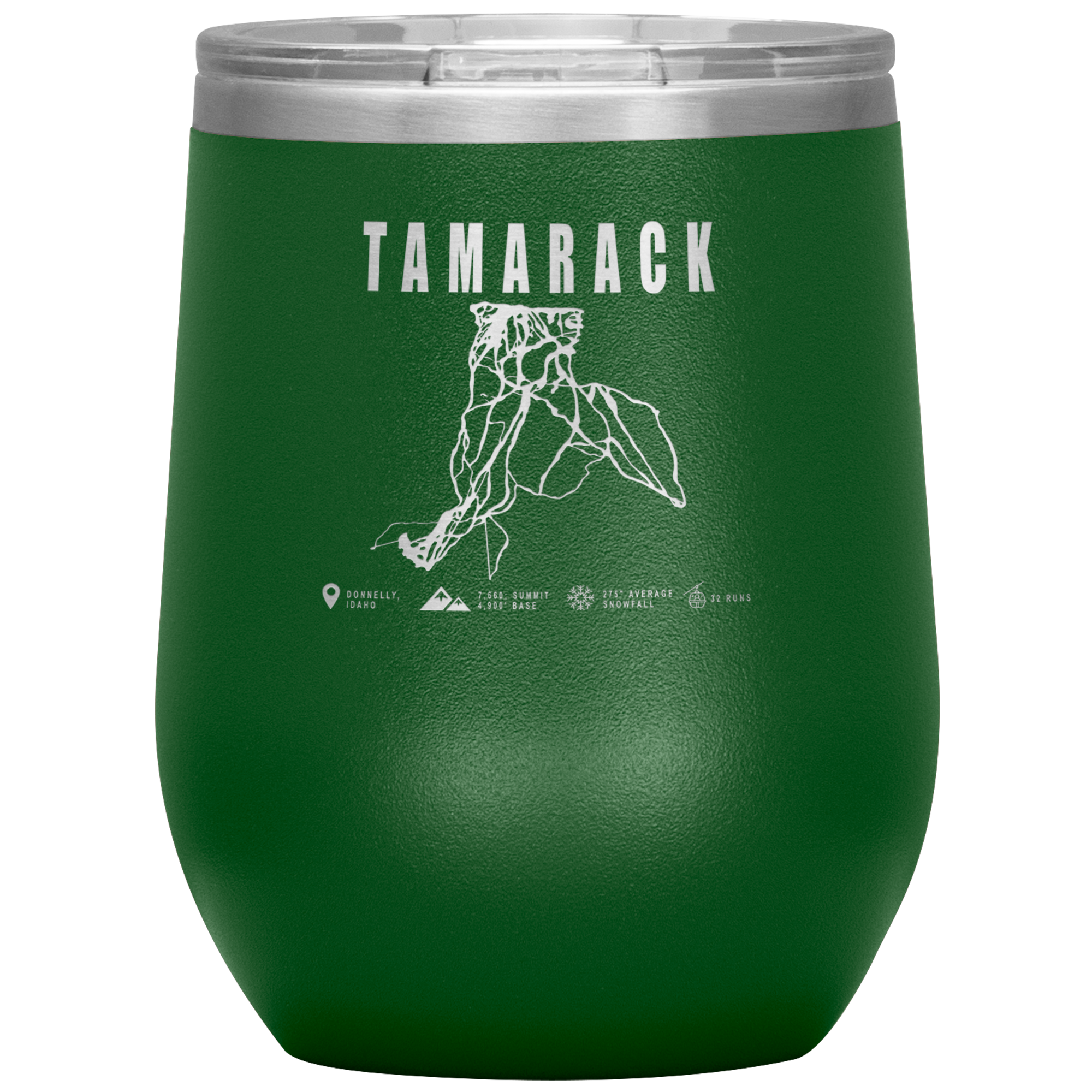 Tamarack Idaho Ski Trail Map Wine 12oz Tumbler - Powderaddicts