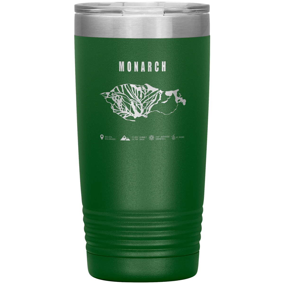 Monarch Colorado Ski Trail Map 20oz Tumbler - Powderaddicts