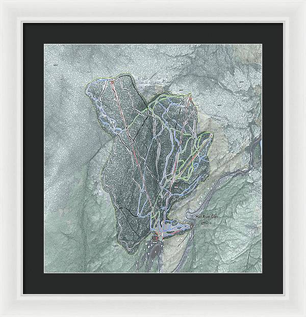 Mad River Glen Ski Trail Map - Framed Print - Powderaddicts