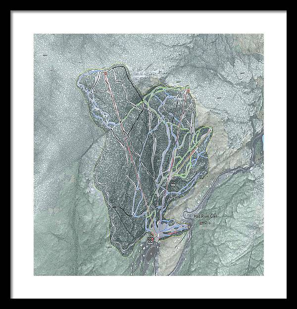 Mad River Glen Ski Trail Map - Framed Print - Powderaddicts