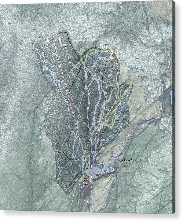 Mad River Glen Ski Trail Map - Acrylic Print - Powderaddicts