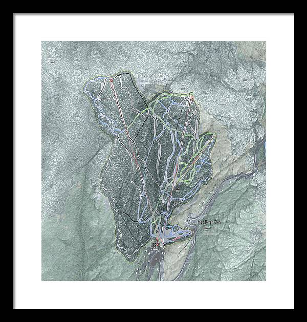 Mad River Glen Ski Trail Map - Framed Print - Powderaddicts