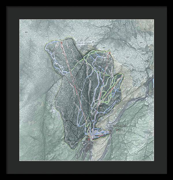 Mad River Glen Ski Trail Map - Framed Print - Powderaddicts