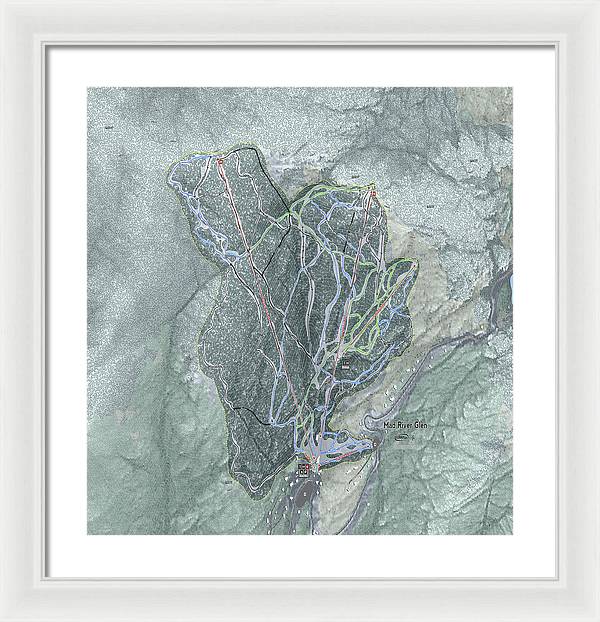 Mad River Glen Ski Trail Map - Framed Print - Powderaddicts