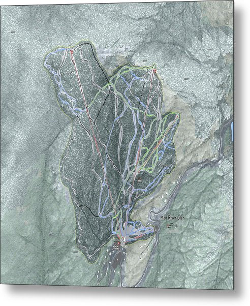 Mad River Glen Ski Trail Map - Metal Print - Powderaddicts