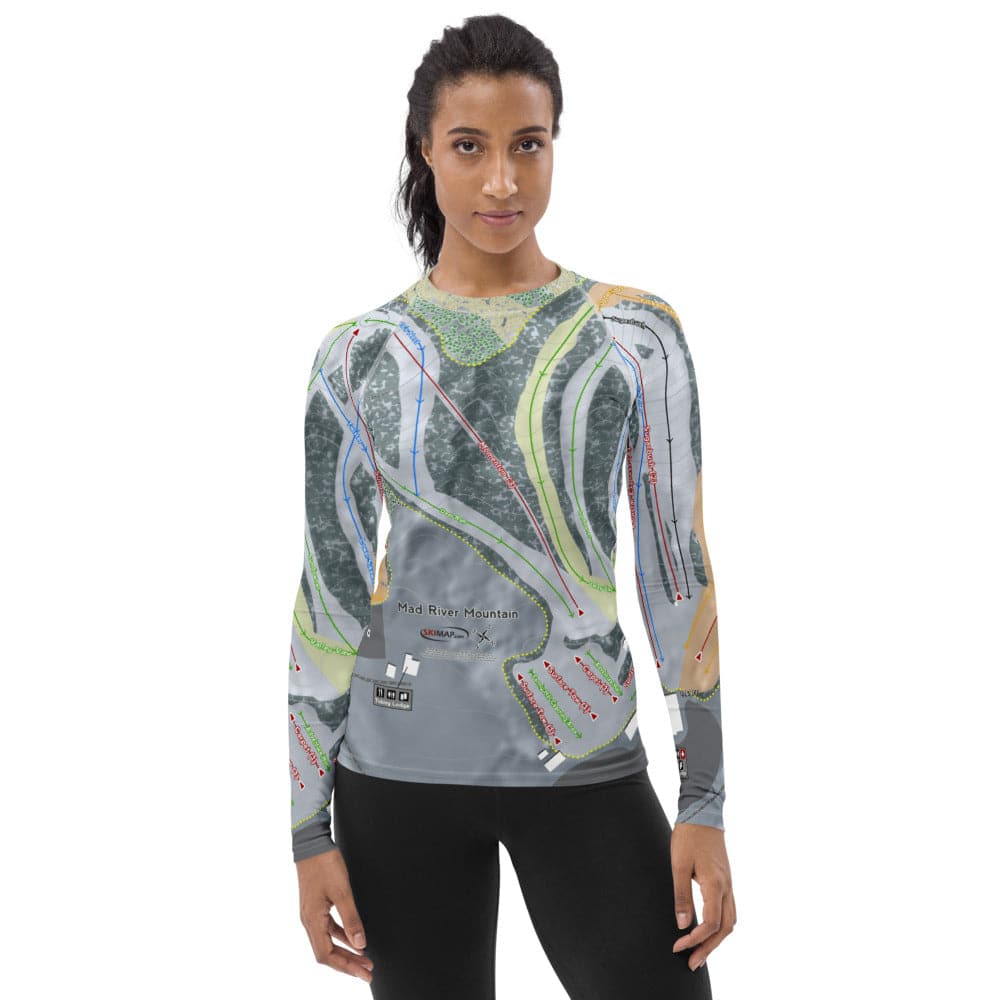 Mad River Mountain, Ohio Ski Trail Map Women's Base Layer Top