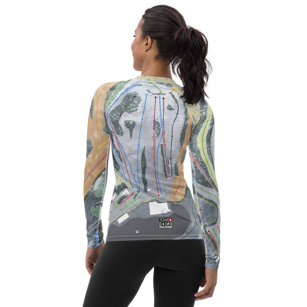 Mad River Mountain, Ohio Ski Trail Map Women's Base Layer Top - Powderaddicts