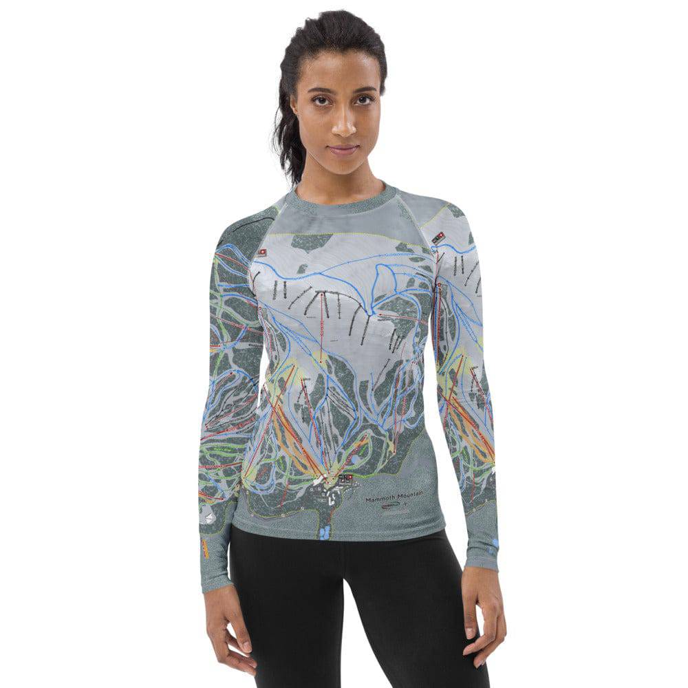 Mammoth Mtn, California Ski Trail Map Women's Base Layer Top - Powderaddicts