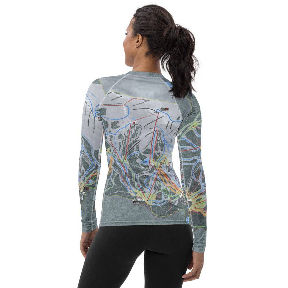 Mammoth Mtn, California Ski Trail Map Women's Base Layer Top - Powderaddicts
