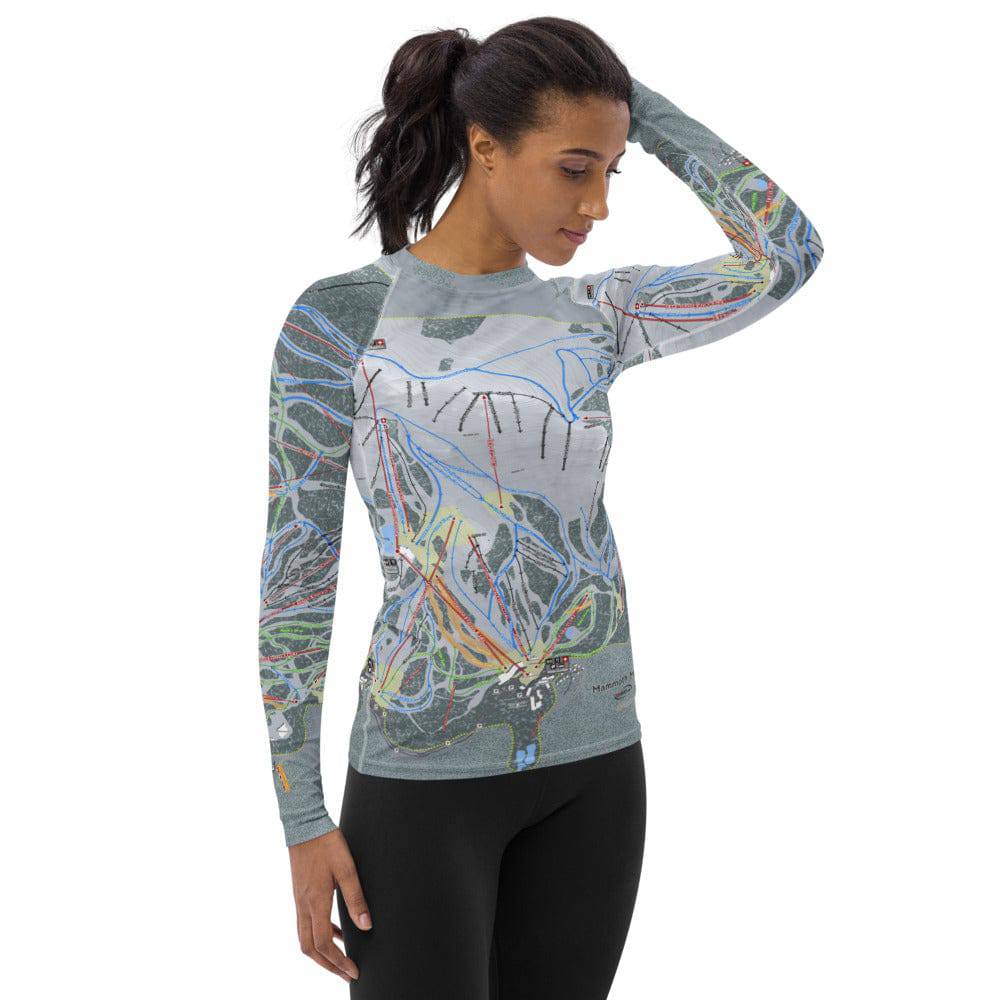 Mammoth Mtn, California Ski Trail Map Women's Base Layer Top - Powderaddicts
