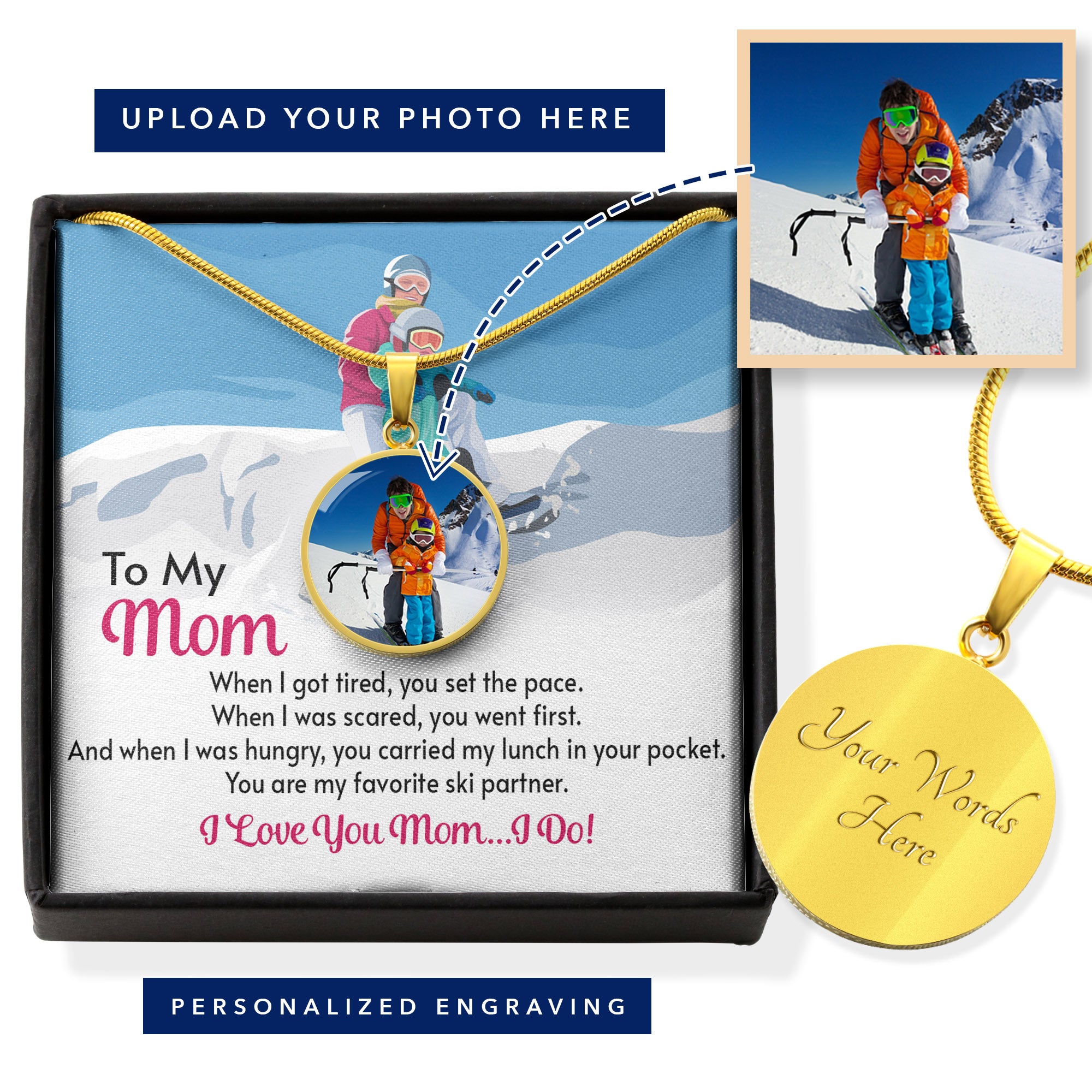 PERSONALIZED Photo Pendant for Moms: When I Got Tired, You Set The Pace - Powderaddicts