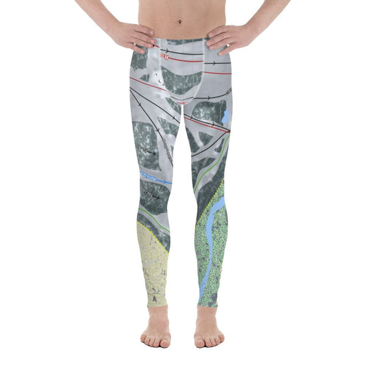 Marquette Mountain, Michigan Ski Trail Map Men's Base Layer Bottom - Powderaddicts