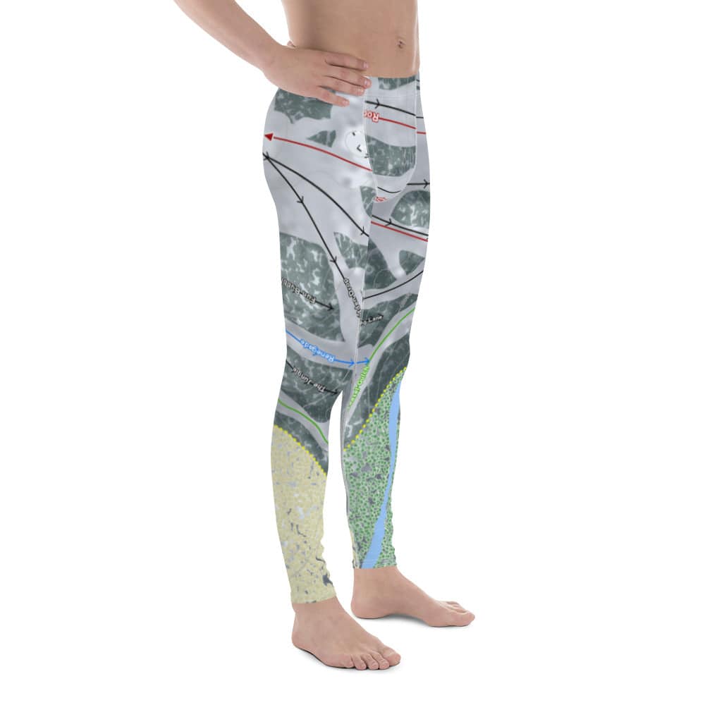 Marquette Mountain, Michigan Ski Trail Map Men's Base Layer Bottom - Powderaddicts