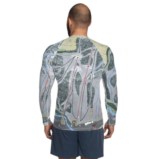 Marquette Mountain, Michigan Ski Trail Map Men's Base Layer Top - Powderaddicts