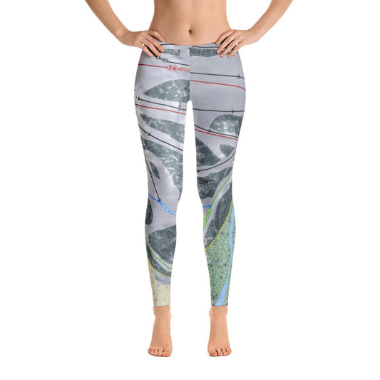 Marquette Mountain, Michigan Ski Trail Map Women's Base Layer Bottom - Powderaddicts