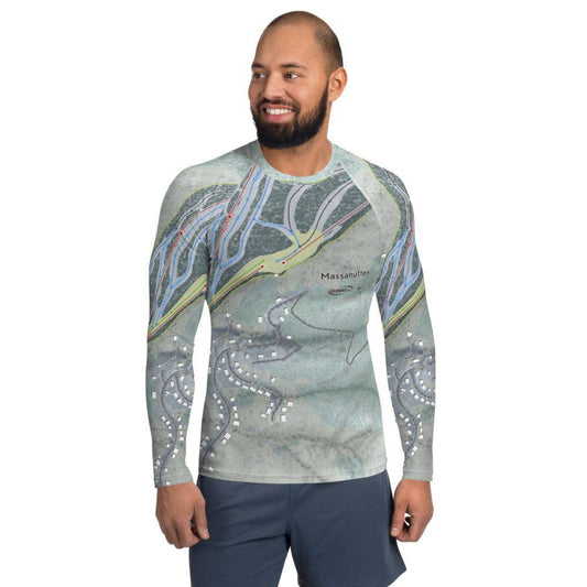 Massanutten, Virginia Ski Trail Map Men's Base Layer Top - Powderaddicts