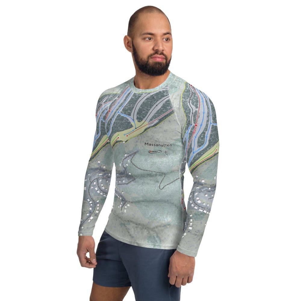Massanutten, Virginia Ski Trail Map Men's Base Layer Top - Powderaddicts