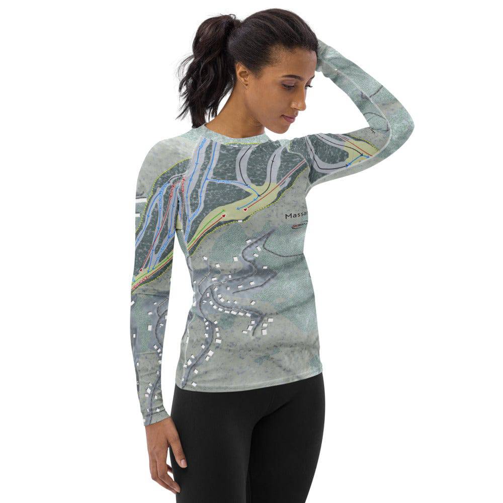 Massanutten, Virginia Ski Trail Map Women's Base Layer Top - Powderaddicts