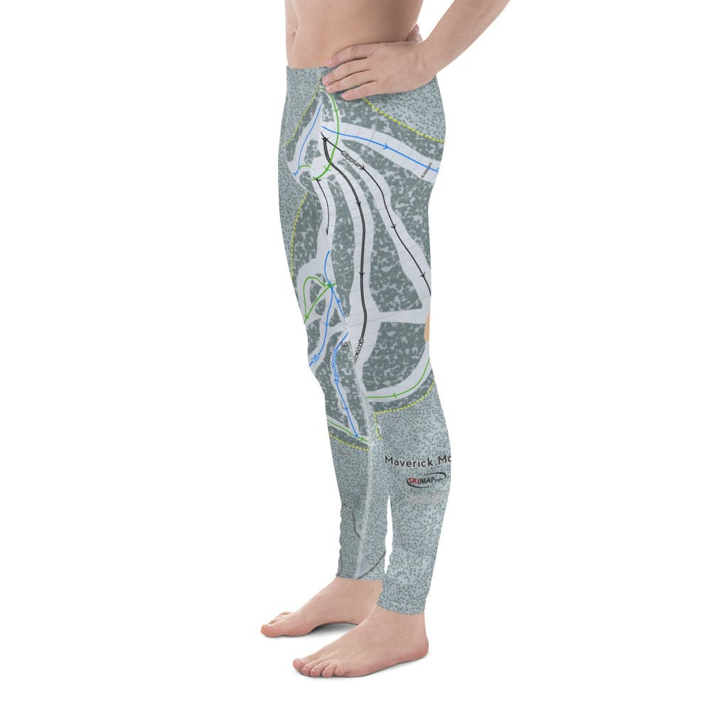 Maverick, Montana Ski Trail Map Men's Base Layer Bottom - Powderaddicts