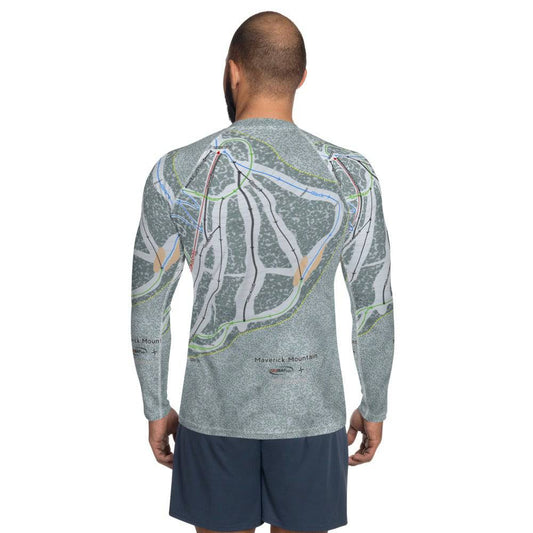 Maverick, Montana Ski Trail Map Men's Base Layer Top - Powderaddicts