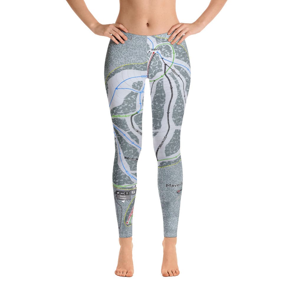 Maverick, Montana Ski Trail Map Women's Base Layer Bottom - Powderaddicts