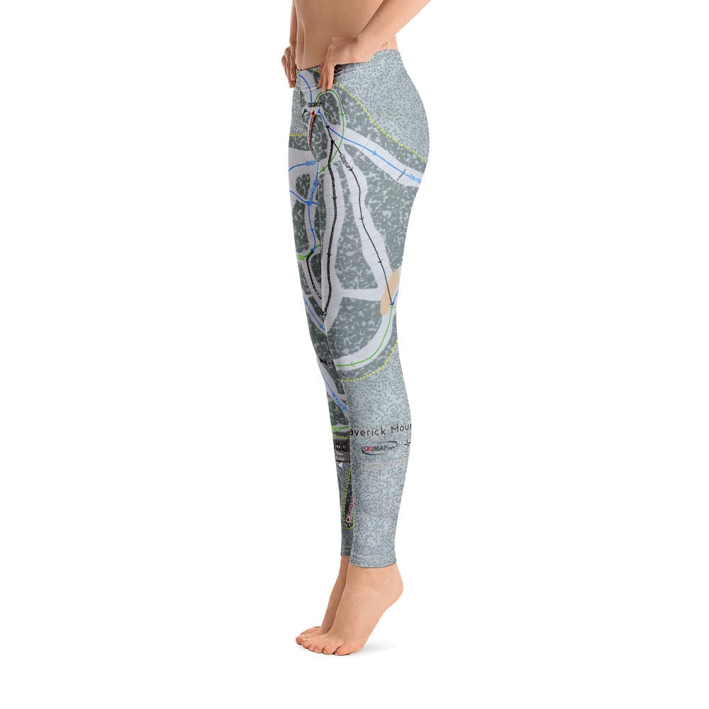 Maverick, Montana Ski Trail Map Women's Base Layer Bottom - Powderaddicts