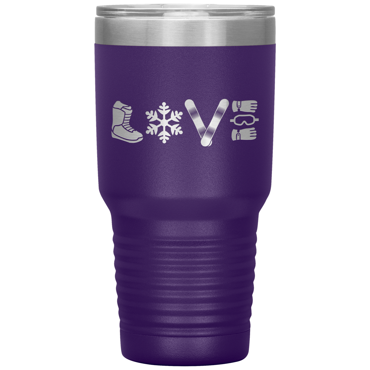 LOVE Snowboard 30oz Laser Etched Tumbler - Powderaddicts