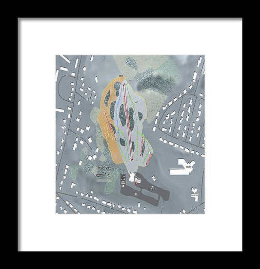 McIntyre Ski Trail Map - Framed Print - Powderaddicts