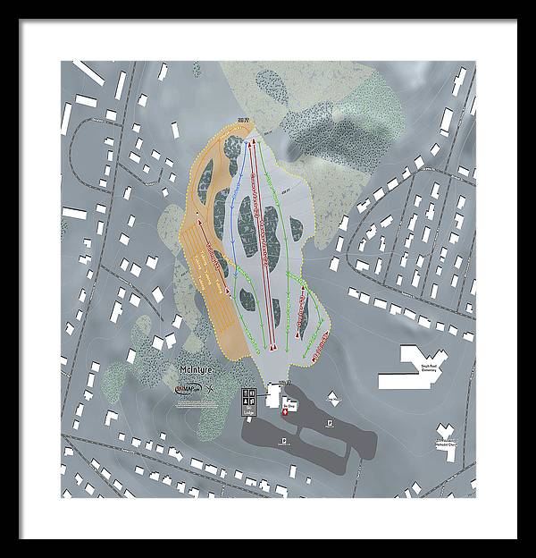 McIntyre Ski Trail Map - Framed Print - Powderaddicts