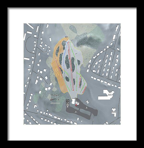 McIntyre Ski Trail Map - Framed Print - Powderaddicts