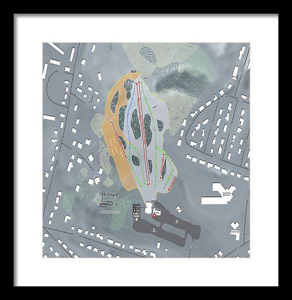 McIntyre Ski Trail Map - Framed Print - Powderaddicts