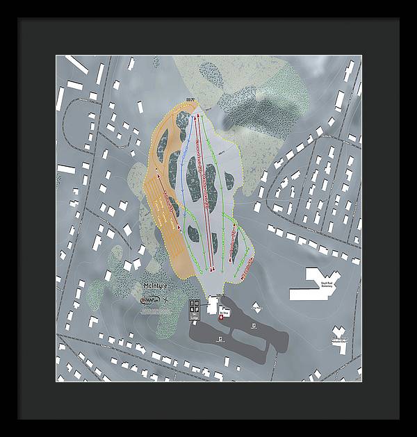 McIntyre Ski Trail Map - Framed Print - Powderaddicts