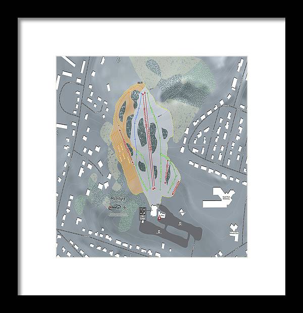 McIntyre Ski Trail Map - Framed Print - Powderaddicts
