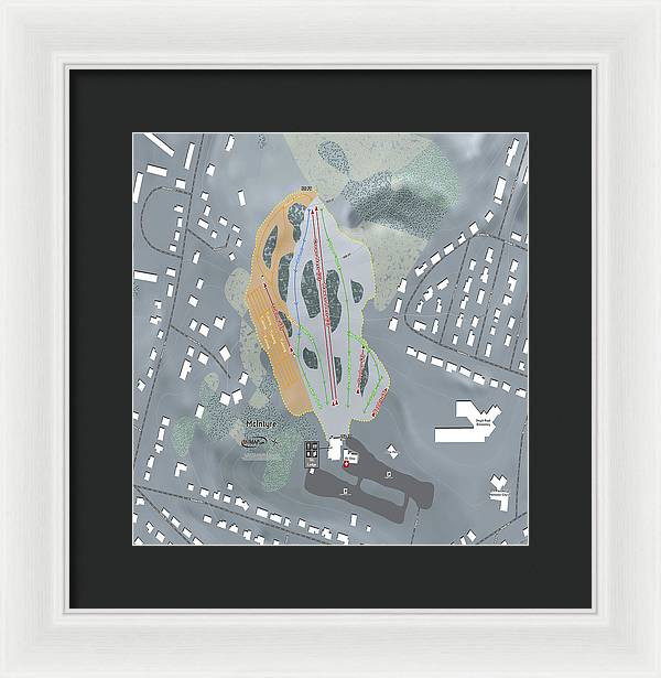 McIntyre Ski Trail Map - Framed Print - Powderaddicts